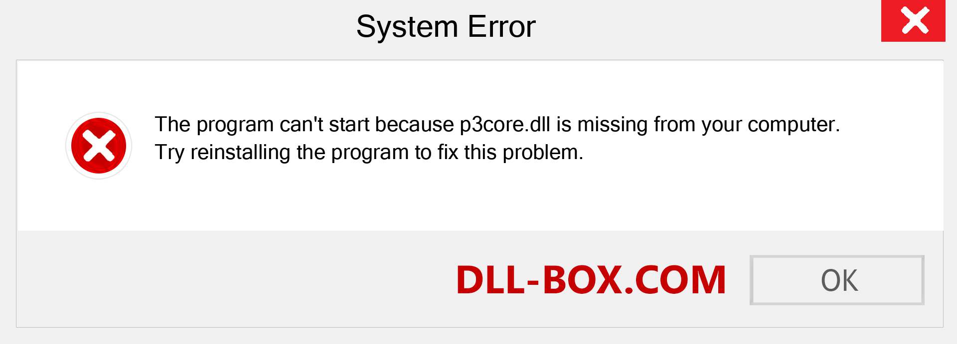  p3core.dll file is missing?. Download for Windows 7, 8, 10 - Fix  p3core dll Missing Error on Windows, photos, images
